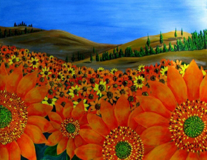 Sunflower Field paintingt