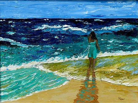 Girl on the Beach painting by Michael Arnold
